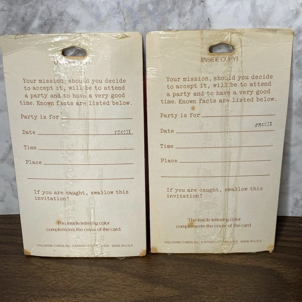 Vintage Hallmark Top Secret Surprise Party INVITATIONS 2x8pk (16 Total)
